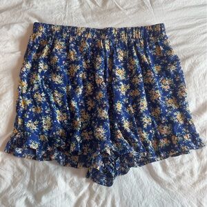 american eagle floral shorts, size: medium, color: blue, worn once